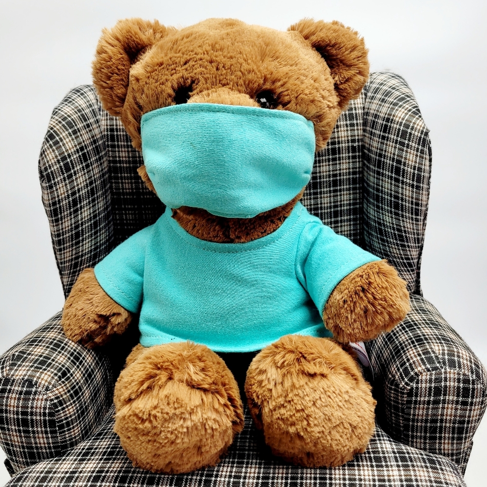 Aurora Brown Doctor Bear In An Aqua Uniform 10.5"